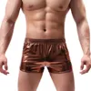 Majaki seksowne męskie majtki młode majtki Połączone skórzane splasy elastyczne lodowe jedwab luźne duże solidne kolory nylon bokser