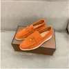 Mens Loro Sneakers Shoes Schuhe Charms Walk Loafers Low Top Suede Cow Leather LP Oxfords Flat Slip On Comfort Rubber Sole Moccasins Storlek 36-46