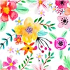 Wallpapers Peel And Stick Handpainting Seamless Watercolor Red/Yellow/Purple Flower Green Leaves Self-Adhesive For Home Decor