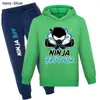 Set di abbigliamento Primavera Autunno Bambini NINJA KIDZ Vestito Ragazzi Ragazze Vestiti Sport Felpe Felpe Pantaloni Moda Tute per bambini