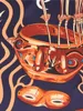 Huvud Silk Scarf 90 Hand Rolled Shawls Bag Bandanas Neck Foulard Satin Pannband 90 cm Valentinsdag Verokat Dekoration Gift Blue Orange