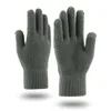Одноразовые перчатки зимние для мужчин и женщин, улучшенные экраны, противоскользящие силиконовые гелевые эластичные манжеты, термомягкие вязаные перчатки из полиэстера