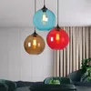 Pendant Lamps Nordic LED Glass Lights For Restaurant Bar Shop Modern Indoor Decoration Lighting Colorful Hanglamp