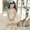 Kız Elbiseler Yaz Çocukları İspanyolca Lolita Prenses Balo Balka Bow Bow Dantel Sleeless Doğum Günü Partisi Paskalya Eid Kızlar Elbise A2587