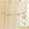 Rideaux transparents Europe Pastorale Fleur Tle Living Bottom Dentelle Traitement Chambre Drapes3 Y200421 Drop Livraison Maison Jardin Textiles Wi Dhtia