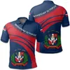 Polos para hombre Bandera de la República Dominicana Impreso Verano Abotonado Cuello Polo Camisa Tops Casual Manga corta de gran tamaño Tendencia Ropa para hombres