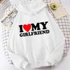 Sweats à capuche pour femmes I Love My Boyfriend Girlfriend Print Couples Assortiment Sweet Lover Sweatshirt Harajuku Casual Y2k Tops Couple Vêtements