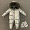 Kleidungssets Baby Junge Mädchen Strampler Down Fulff Overall Jacke Fell Kapuze Kinder Kleinkind Oberbekleidung Kinder Schneeanzug Winter Overalls