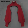 Женские свитера Meren Verado, сексуальный вязаный свитер с рукавами-фонариками, без кардигана, пуловер, длинная водолазка, зимний ночной клуб