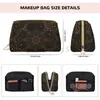 Cosmetic Bags Oriental Mandala Royal Retro Floral Large Makeup Bag Leather Travel Organizer For Women Waterproof Toiletries Pouch