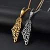 Pendant Necklaces Anniyo Israel Palestine Map Necklace Women Men Gold Color Silver Stainless Steel High Quality Jewelry #298921