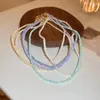 Choker Minar Temperament Multicolor Shell Beaded Halsband för kvinnor Girls Real Gold Plated Copper Beads Strand Birthday Present
