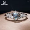 Cluster Ringen Moissanite Ring Koningin Kroon S925 Sterling Zilver 18K Verguld Voorstel Fijne Sieraden Voor Vrouwen Bruiloft Cadeau