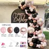 Party Decoration 1Set Black Rose Gold Pink Balloon Arch Princess Birthday Balloons Garland Kit Baby Shower Girls Wedding Decor