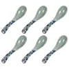 Spoons 6 Pcs Anti Ceramic Blue And White Spoon Rice Soup Table Decor Household Melamine Dinnerware Practical Dessert