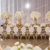 Rental Fancy Gold Stainless Steel Wedding chair for Restaurant and Banquet with Round Back