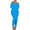 Ethnic Clothing African Dresses For Women Arrival Elegant Boat Neck Sexy Long Sleeve Tight Maxi Dress Robe Nigeria Turkey Africa Clothes