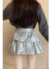 Kjolar kvinnors veckade kjol y2k elegant a-line mini läder harajuku koreansk vintage mode 90-tal hög midja 2000-talskläder