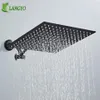 Cabezal de ducha de lluvia ultrafino de 2 mm para baño negro de acero inoxidable, cabezal de ducha de lluvia redondo cuadrado de techo de pared de 81012 pulgadas 240122