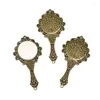 Charms 5Pcs 68 35MM Antique Bronze Plated Mirror Necklace Pendant DIY Vintage Handmade Jewelry Accessories