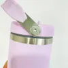 Entrepôt américain 30 oz couleur macaron mat gobelets à boire bouteille d'eau de sports de plein air avec paille rabattable étanche et poignée portable pour sublimation et gravure au laser