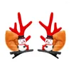 Abbigliamento per cani 2 pezzi fermagli per capelli Natale cucciolo fiocco copricapo corno di renna toelettatura accessori per animali domestici