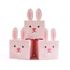 6 jolies boîtes à bonbons lapin de pâques, oreilles de lapin rose, boîte-cadeau de biscuits au chocolat, utilisées pour la décoration de fête de pâques, 240205