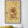 Schilderijen Retro Dieren Gewoonte Details Poster Vintage Kraftpapier Kamer Home Decor Bar Decoratie Maison Art Muurschildering