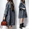 Dames Trenchcoats SuperAen Lente En Herfst 2024 Losse Hoge Taille Double-Breasted Europese Mode Denim Jas