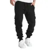 Mens Overalls Loose Joggers Workout Cargo Pants Sweatpants Active Sports Trousers Drawstring Multi Pocket Casual 240130