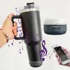 USA warehouse 40oz matte powder coated wireless smart player music cup USB Charging speaker quencher tumbler with Handle 20pcs/case in stock for laser engrave