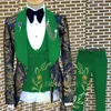 Kostium homme jacquard męskie garnitury mody szal Lapel 3 sztuki zestaw pana ślubnego kombinezony wysokiej jakości Bankiet Tuxedos 240125