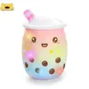 25/35 CM Oplichten Boba Gevulde Pluche Bubble Tea Kussen met LED Kleurrijke Nachtverlichting Gloeiende Super Zachte Plushie Kid Gift 240202