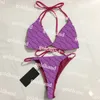 Summer Womens Bathing Suit New Letter Tryckt Badkläder Designer Strap Bikini Set Sexig Two Piece Swimsuit