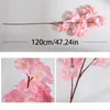 Flores decorativas artificial flor de cerejeira árvore flor de seda primavera diy bonsai arco adereços de casamento arranjo de decoração de escritório em casa