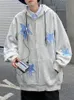 Sweat à capuche zippé avec Patch étoile croisé pour hommes, surdimensionné Y2k, veste E-Girl des années 90, pull Streetwear 240122