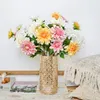 Fleurs décoratives YOMDID Dahlias artificiels pour décorations toucher réaliste rose Arrangement de mariage Art Silicone Dahlia