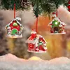 Christmas Decorations Glowing Cute Resin Candy House With Lights Gingerbread Man Santa Claus Xmas Tree Hanging Ornament Navidad