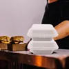 Retire recipientes 50 peças caixas de embrulho de lanche embalagem versátil hambúrgueres embalagem sanduíche hambúrgueres comida de piquenique
