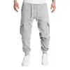 Mens Overalls Loose Joggers Workout Cargo Pants Sweatpants Active Sports Trousers Drawstring Multi Pocket Casual 240130