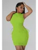 Vestidos casuais 2024 sexy lace up lado oco out seersucker sem mangas gola bodycon mini vestido para mulheres chique