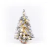 Julekorationer 75 cm Lätt snöträd med stativ PVC Artificial Green Flock Trees Home Xmas Ornaments Arbolitos de Navidad Noel 2024