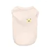 Dog Apparel Pet T-shirt Casual Round Neck Solid Color Cute Bear Pattern Cat Vest For Spring Clothes Puppy