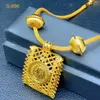 ANIID African Jewelry Set For Women 24k Gold Color Big Geometric Pendant Necklaces Earrings Dubai Wedding Jewelry Sets Wholesale 240123