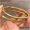 Bangle 2Pcs Ball Dubai Bracelet And Bangles African For Woman Gold Color Middle East Wedding Jewelry Gift Drop Delivery Bracelets Dhtfn