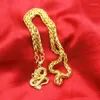 Anhänger 24K vergoldet 50cm Ketten Halskette für Männer große Halsketten Buddha chinesischer Drache Totem Anhänger Schmuck Geschenke