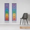 Tapisseries Lotus Chakras Tapisserie Tenture murale Yoga Longue verticale avec pompon pour la décoration intérieure 12,8 x 51,2 pouces