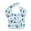 Hårtillbehör Vattentät baby Bibs Cartoon TPU Coating Feeding Washable Spädbarn Saliv Handduk med matfångare för flickor pojkar