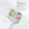 Bracelets de charme Amorcome Mtilayer Bracelet en cuir pour femmes filles Tubes en plastique fermoir magnétique bracelets bracelets bijoux goutte Dhjw1