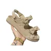 Slides Designer Sandale Chaneles Heels Schuhe Bowtie Sandalen für Frauen Sommer dicke Sohle -Diamant -Netzwerk mit zwei runden Köpfe Damenschuhen